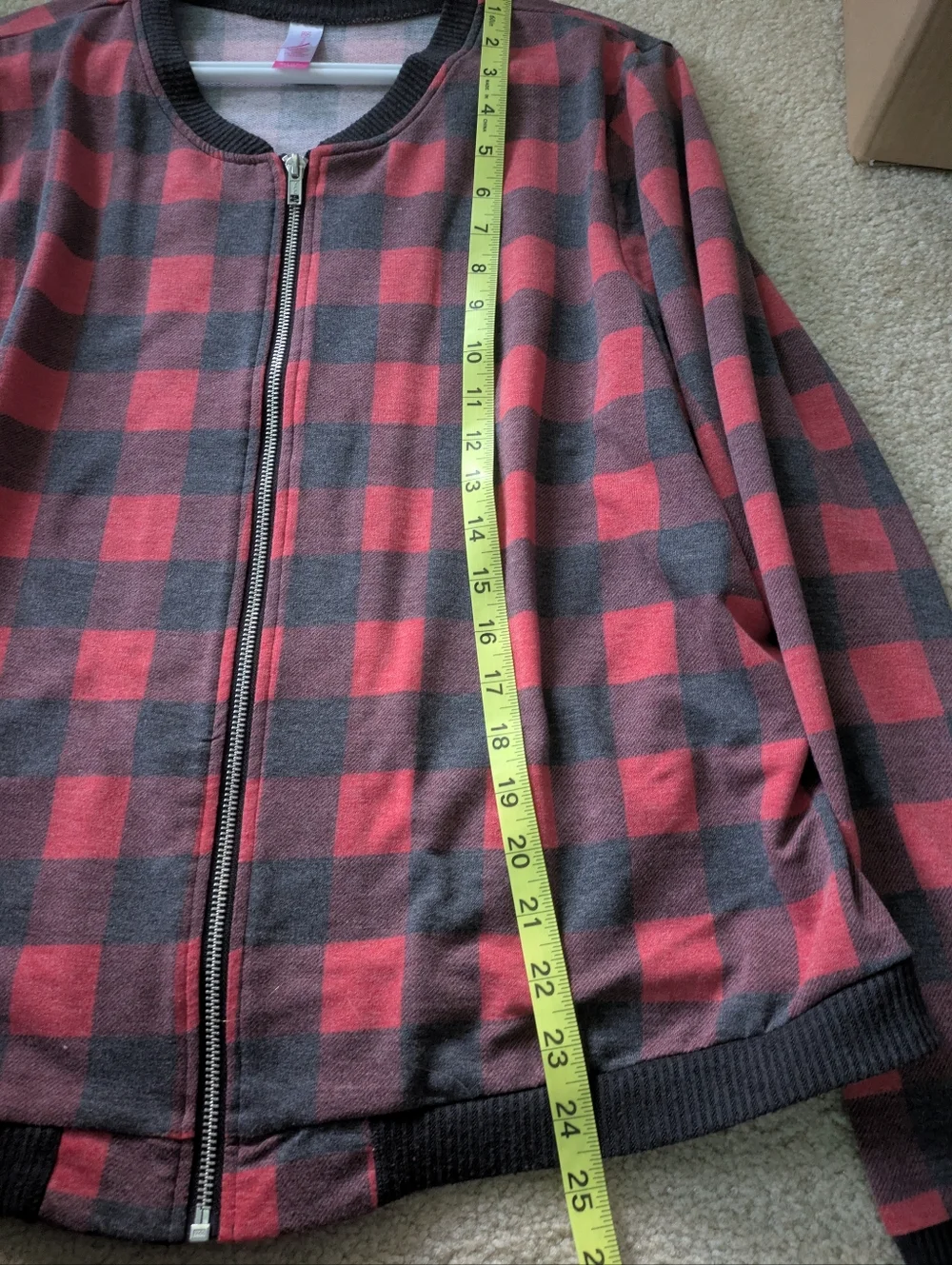 No Boundaries‎ Red and Black Plaid Utility Jacket 2XL Lightweight